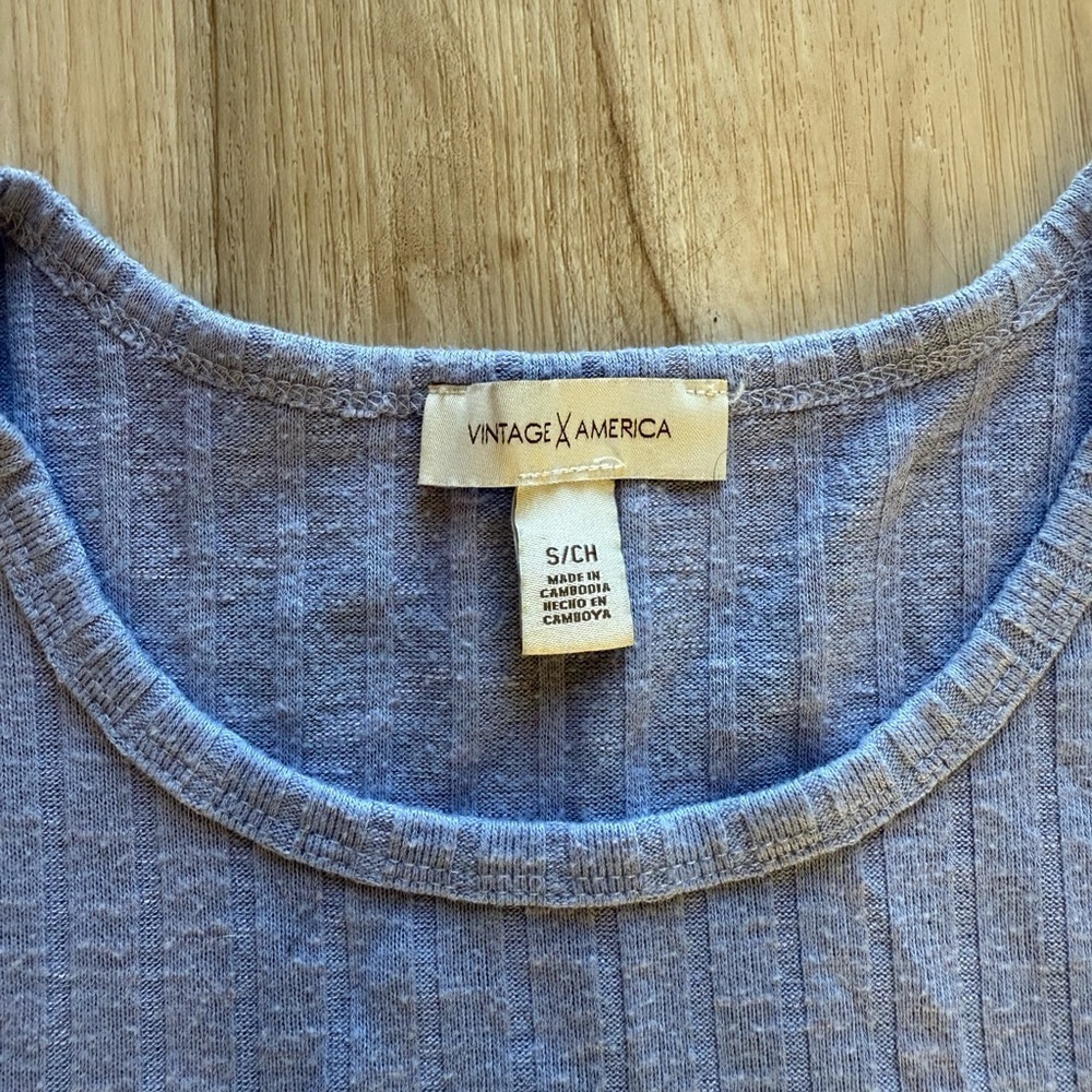 Vintage America Light Blue Short Sleeve Tee - Picture 2 of 5